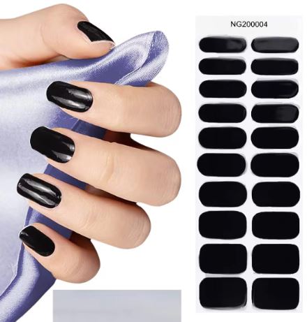 Semi Cured Gel UV Nail Strips | Black