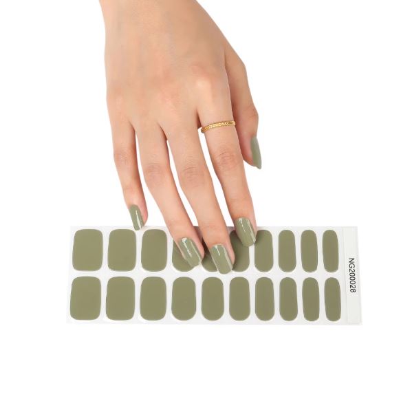 Semi Cured Gel UV Nail Strips | Top Green