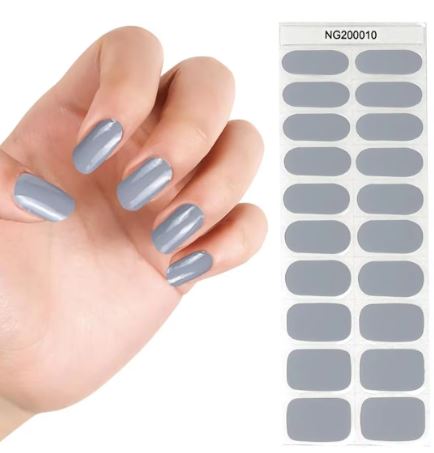 Semi Cured Gel UV Nail Strips | Grey Solid nails