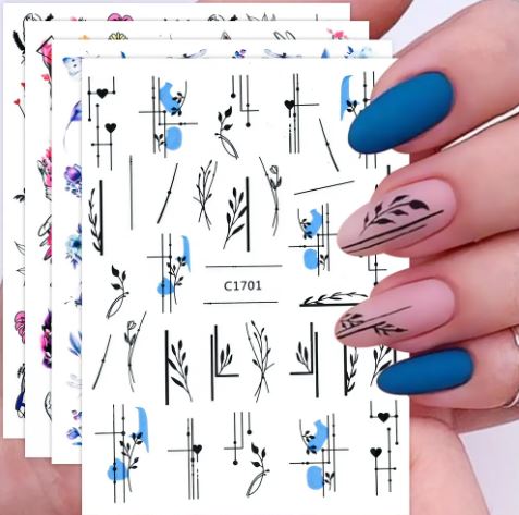 Blue Summer Nail Sticker