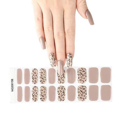 Semi Cured Gel UV Nail Strips |  Panther Brown