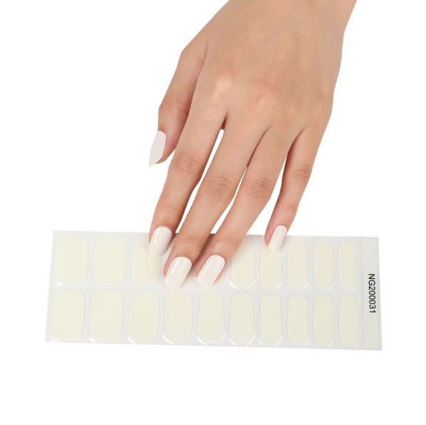 Semi Cured Gel UV Nail Strips | Pastel Grey Nails