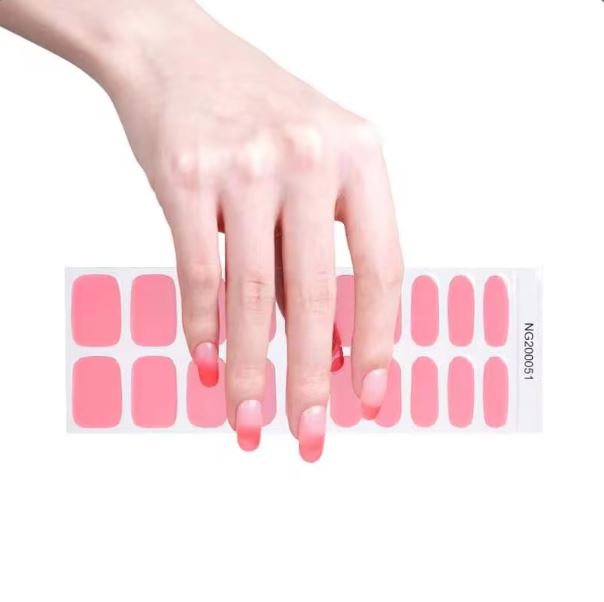 Semi Cured Gel UV Nail Strips | Pink French Nails