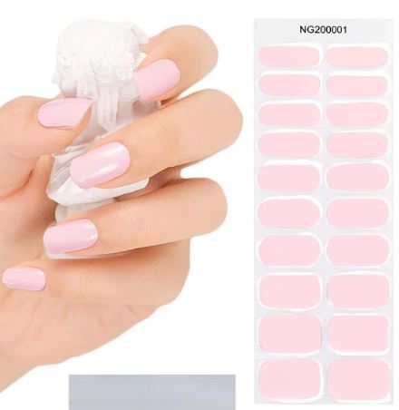 Semi Cured Gel UV Nail Strips | Pink Pastel Nails