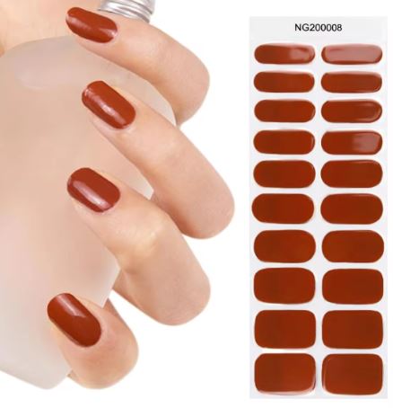 Semi Cured Gel UV Nail Strips | Red Solid Nails