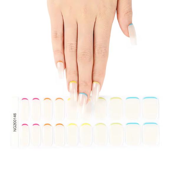 Semi Cured Gel UV Nail Strips | Transparent Top Color